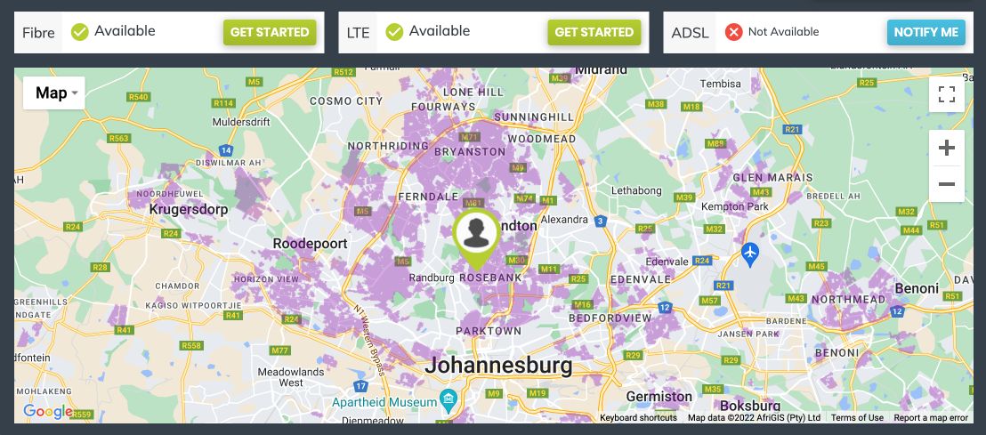 Fibre Coverage Johannesburg