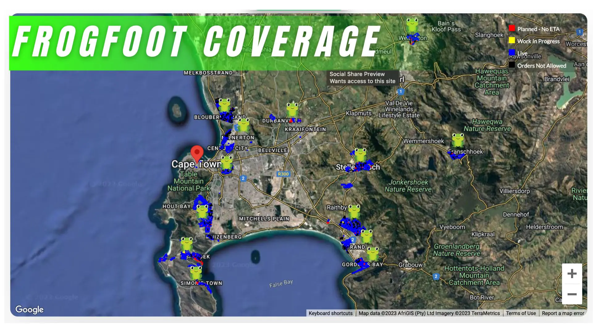 Frogfoot Coverage Cape Town