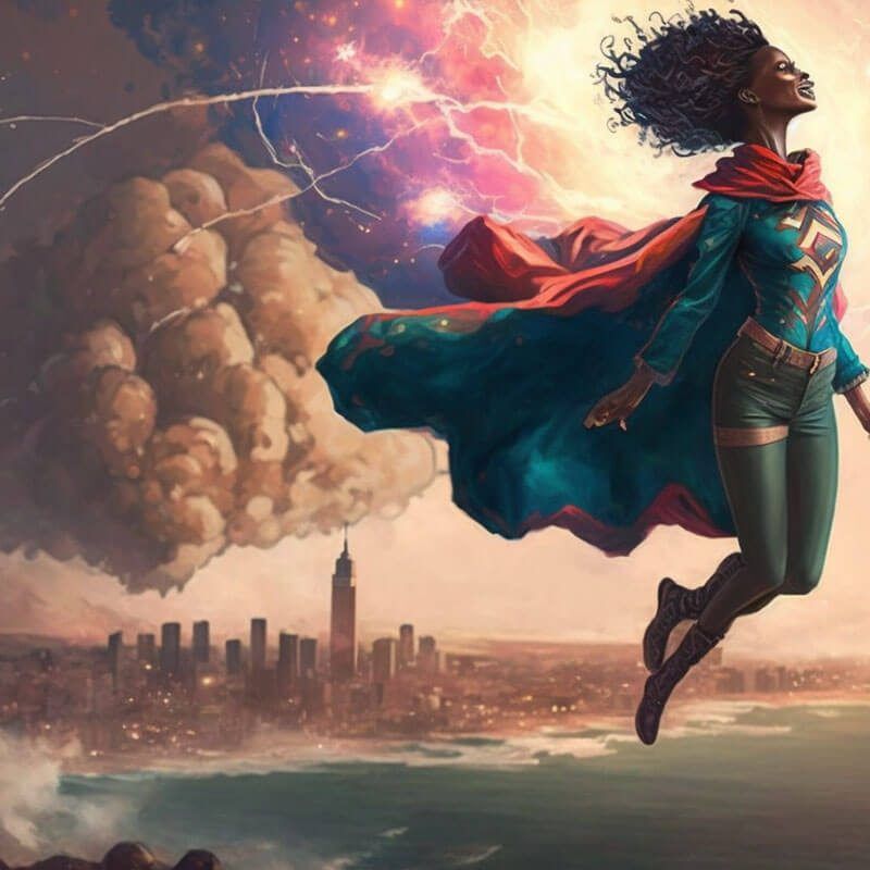 Fibre Internet Superheros_0009_gregwdooley_black_lady_in_plain_clothes_flying_over_Africa_like_fec58e9a-733e-4ac4-9d27-e Metro Fibre Girl